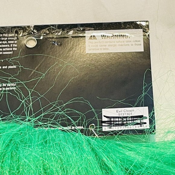 Halloween Clown W/ Green Hair Rubber Mask Midnight Creatures Seasons Adult - Picture 7 of 9